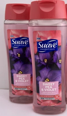 Suave Jabón Corporal Suave Suave Suave GUISANTE DULCE Y VIOLETA, 18 oz Ea, PACK DE 2 - NUEVO Foto 1 de 4
