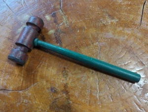 Vtg LARGE 11" 3# Hammer knurled Handle MACHINIST lb steel turned head ball peen - Picture 1 of 7