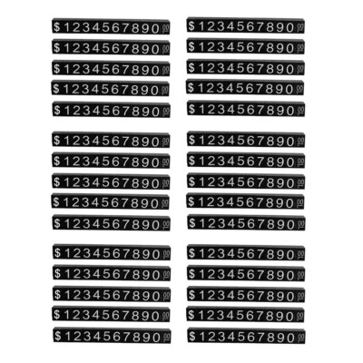 360 Plastic Cubes Price Label Shop Display Tags Adjustable Number Stand Frame Ro - Image 1 of 4