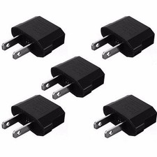5pack EU Euro Europe to US USA Power Jack Wall Plug Converter Travel Adapter bg