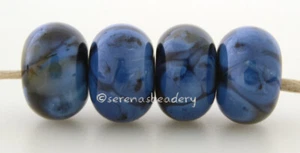 BLACK DENIM Frit * handmade lampwork glass beads TANERES sra turquoise blue - Picture 1 of 4