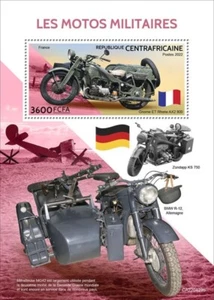 África Central - Motocicletas Militares 2022 - Hoja de recuerdo de sello - CA220429b - Imagen 1 de 1