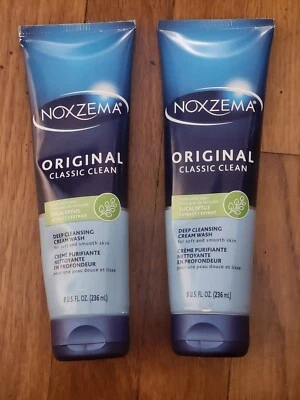 Noxzema Classic Clean Original Crema Limpiadora Profunda Lavado Eucalipto 8oz Lote de 2 Foto 1 de 3