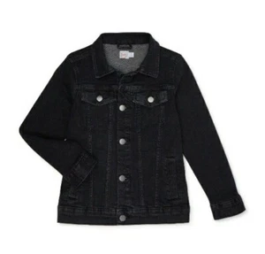 Wonder Nation Black Denim Jacket Boy's Size Large 10/12 Husky - Picture 1 of 3