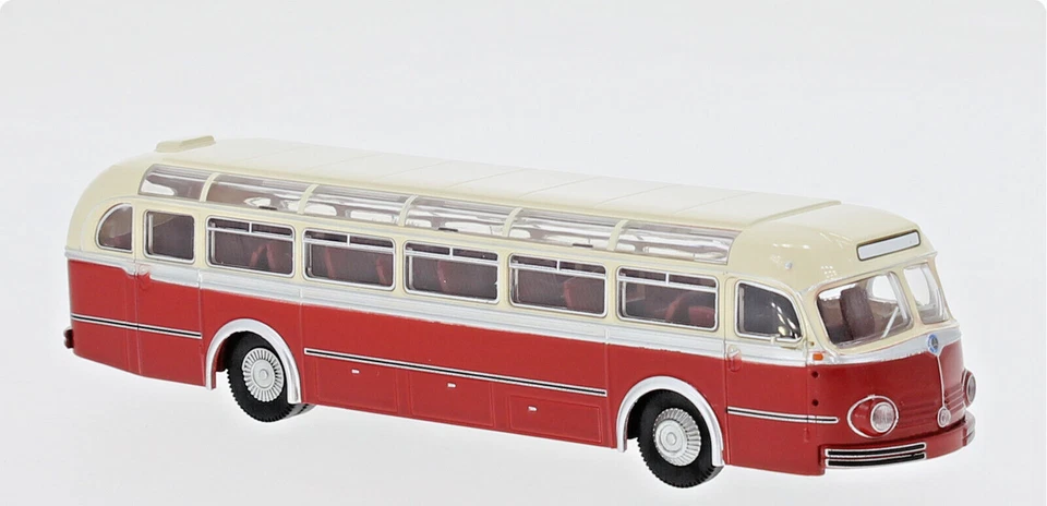 BREKINA 50505 Mercedes O 6600 H Pullman, 1951, Beige Chiaro/Rosso, H0, Neu 2025 - Immagine 1 di 1