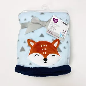 Manta bebé felpa zorro azul gris triángulo seguridad Walmart Parents Choice nueva con etiquetas - Imagen 1 de 3