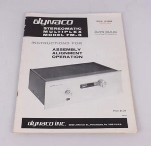 Dynaco FM-3 Multiplex Baugruppe, Ausrichtung und Bedienungsanleitung === Original! - Bild 1 von 11