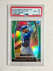 FERNANDO TATIS JR 2019 Panini Titan GREEN PRIZM SP RC 34/50! PSA NM-MT 8! RARE! - Picture 1 of 5