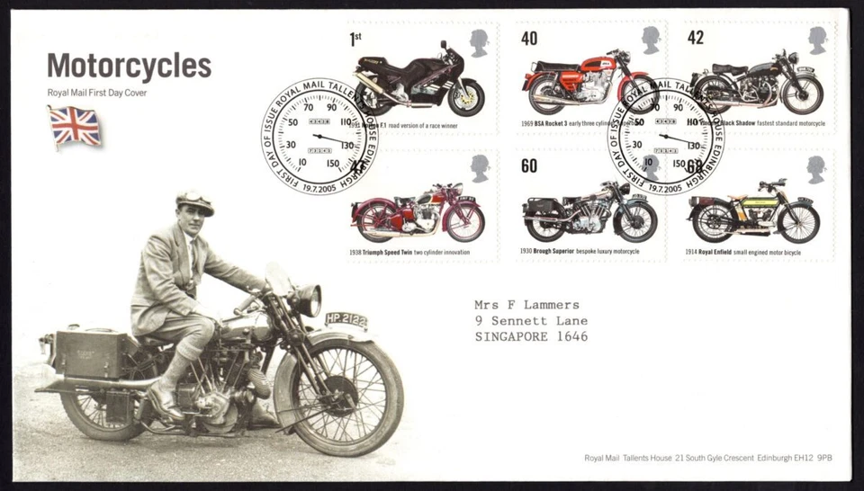 GREAT BRITAIN - 2005 'MOTORCYCLES' First Day Cover [E4625] - Image 1 of 1