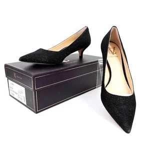 Vince Camuto Signature VI - Opry Kitten Heel Black Glitter Pumps Women size 9.5M - Picture 1 of 14