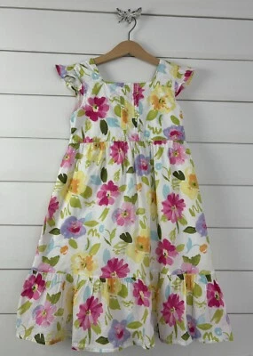 Vestido GYMBOREE Talla 7 Manga Acampanada Floral Pintucked Hada Moda Foto 1 de 4