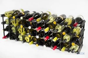 Cranville Weinregal Aufbewahrung 30/40 Flasche schwarz Holz und Metall montiert - Bild 1 von 5