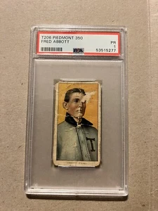 1909-1911 T206 FRED ABBOTT PSA 1 PR PIEDMONT 350 TOLEDO - Bild 1 von 2