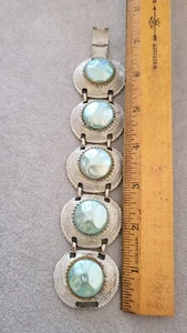 Blue Faux Pearl Chunky Vintage Bracelet - Picture 1 of 6