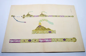 ANTIQUE JAPANESE WOODBLOCK COLOR PRINT PRINTED SAMURAI TEXTILE PATTERN BOOK - Picture 1 of 10