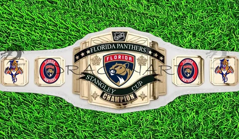 Florida Panthers NHL Ice Hockey Championship Belt Adult Size Fan Belt 2mm Brass Cover
