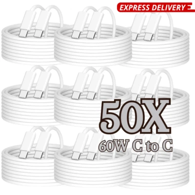 50X 60W Type C To USB C Cable Fast Cord For iPad Mini/Macbook Pro/iPhone 15 16 - Image 1 of 4