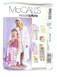 McCalls Sewing Pattern 6225 Robe Pajamas Nightgown Girls Size M-XL 7-16 - Picture 1 of 3
