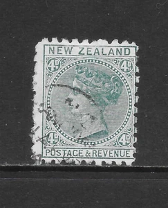 NEW ZEALAND SCOTT 64 USED FINE - 1897 4p BLUE GREEN ISSUE - Picture 1 of 2