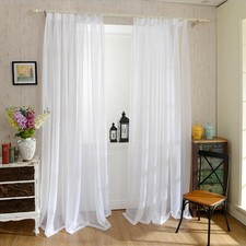 1pc White Voile Sheer Panel Window Curtain Treatment Drape Romantic Sheer Decors