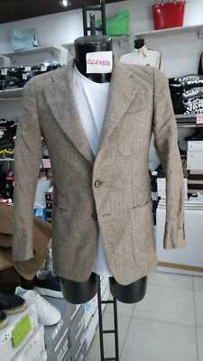 Chaqueta para hombre Snow Feather lana marrón vintage talla 40 GC671LZ Foto 1 de 4