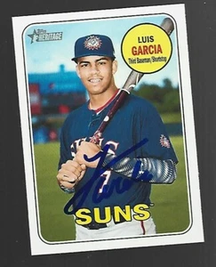 WASHINGTON NATIONALS LUIS GARCIA SIGNED 2018 TOPPS HERITAGE MINORS CARD PROSPECT - Imagen 1 de 1