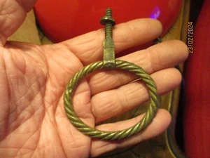 1 Ancienne Poignée de Tiroir Ovale en Bronze ( bureau boite coffre coffret Male - Picture 1 of 2