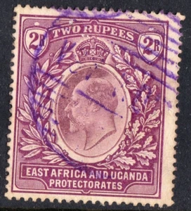 ÁFRICA ORIENTAL Y UGANDA EDVII 1906 2r OPACO Y BR. PÚRPURA Sg 27 USADO c£ 75 - Imagen 1 de 2