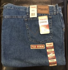 WRANGLER Rugged Wear Mens Denim Jeans Stretch Relaxed Flex Sz 60 X 32 35005SW