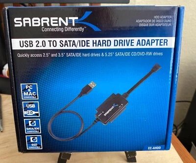 Sabrent USB 2.0 to SATA/IDE 2.5/3.5/-INCH Hard Drive Adapter EC-AHDD Converter - Image 1 of 4