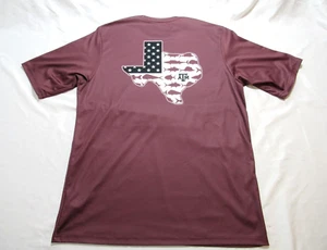 Columbia Texas A&M Aggies Polyester Short Sleeve USA Flag T Shirt Maroon Small - Picture 1 of 8