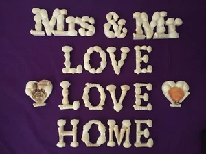 Wooden Shell Words - Wedding Decorations - Love - Hearts - Home - Picture 1 of 17