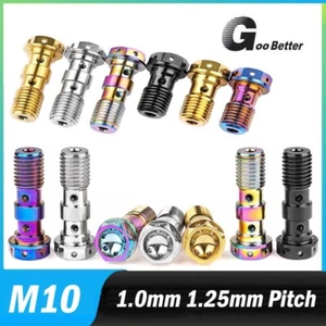 Titanium Banjo Bolt Screw M10x1.0mm 1.25mm for Brake Calipers Ti Bolts Metric - Picture 1 of 18