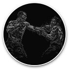 2 x Vinyl Stickers 7.5cm (bw) - Boxing Match Boxer Fighting Punch  #42624