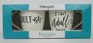 2er Set - PFALTZGRAFF "Adult-ish" & "I Can’t Adult Today" 18 Unzen Porzellantassen - Bild 1 von 9