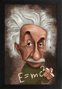 ALBERT EINSTEIN EQUATION 12x18 FRAMED GELCOAT POSTER GENIUS NEW E=MC2 - Picture 1 of 2