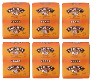 24 x Wrights Traditional Coal Tar Fragranced Soap Bars Antiseptic Cleansing 100g - Picture 1 of 2