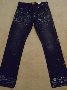 Pantalones de mezclilla PRPS BARRACUDA rectos metálicos arrugados negros para hombre 34 x 33,5 originales $275+ - Imagen 1 de 12