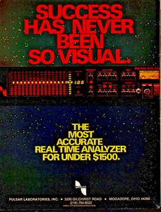 De colección PULSAR LABORATORIES RTA-150 REVISTA ANUNCIO IMPRESO Analizador en Tiempo Real Pro Studio - Imagen 1 de 1