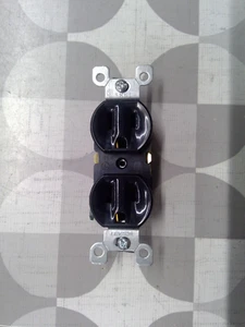 Leviton 5320-ECP 15A 125V 2 Pole 3 Wire Duplex Receptacle, Black *Free Shipping* - Picture 1 of 4