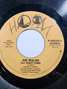 JOE WALSH ALL NIGHT LONG / URBAN COWBOY -1980 ASYLUM GOOD F41 - Foto 1 di 2