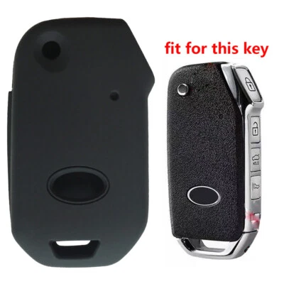 Fit KIA Forte Sportage Flip 4 Button Smart Remote Key Fob Silicone Case Cover - Image 1 of 4