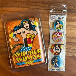 DC Comics Originals Buttons Pins Wonder Woman Set Open Road Switch Plate Cover - Bild 1 von 16