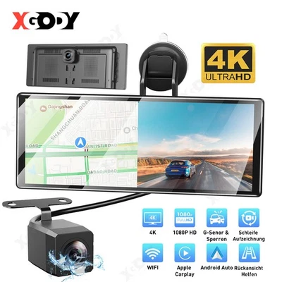 11,3Zoll Dashcam Tragbarer Doppellinse Android Autoradio Apple Carplay Bluetooth - Bild 1 von 4
