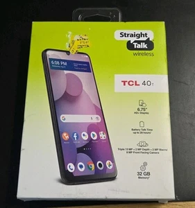 New/Sealed Straight Talk TCL 40 T, 32GB, Black Prepaid Smartphone [Locked] - Picture 1 of 7
