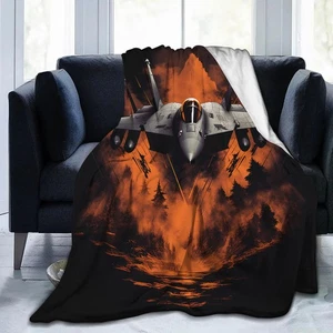 Airplane Blanket for , Cool Plane Aircraft Helicopter Fighter Flight Blanket,... - Foto 1 di 6