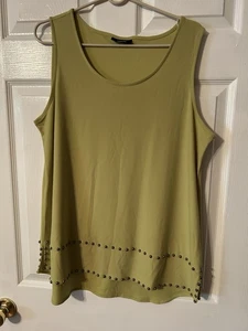 Alfani elegantes grünes Damen Tank mit Metallakzenten Sommer Business - Bild 1 von 8