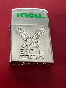 Vintage Eagle Doubleflame Feuerzeug Zippo mit Werbung - Bild 1 von 9