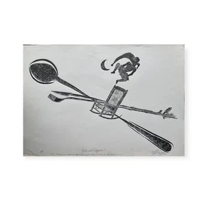 UNLESERLICHE SIGNATUR. Druck. Holzschnitt / Karton. Zeitgenössische Kunst - Bild 1 von 8