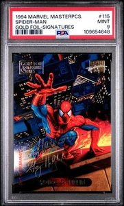 1994 Marvel Masterpieces Gold Signature #115 Spider-man PSA 9 - Picture 1 of 2